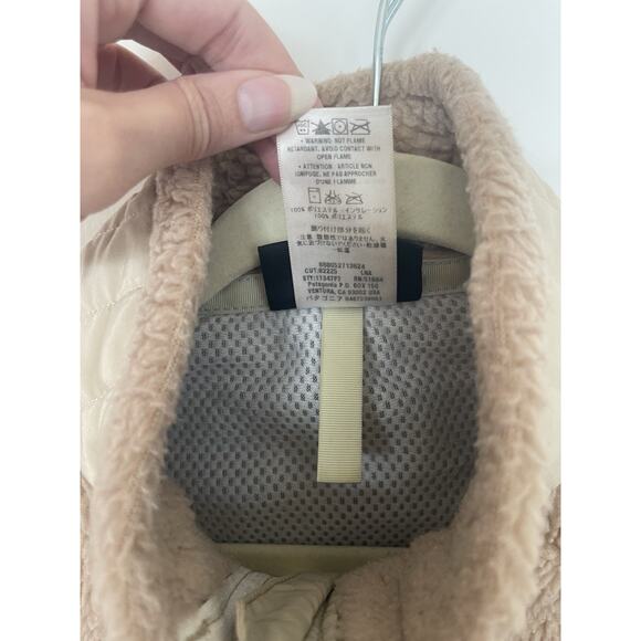 Patagonia Women's M Beige Tan Synchilla Retro-X Fleece Hiking Camping Jacket - Picture 6 of 14